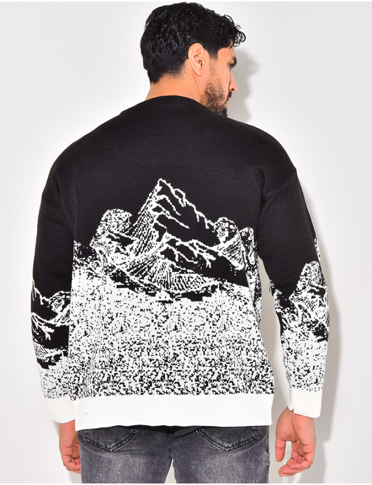 Pull en laine à motifs