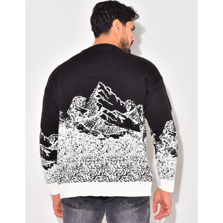 Pull en laine à motifs