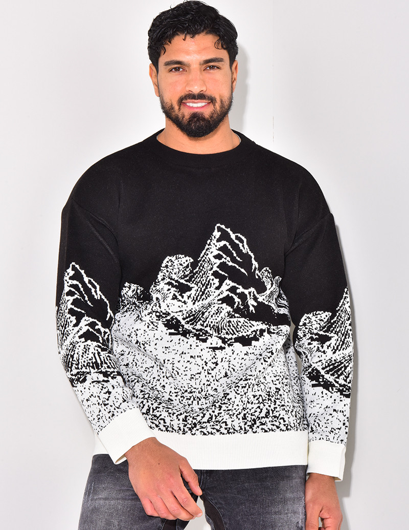 Pull en laine à motifs