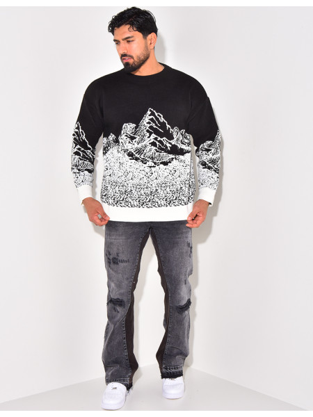 Pull en laine à motifs