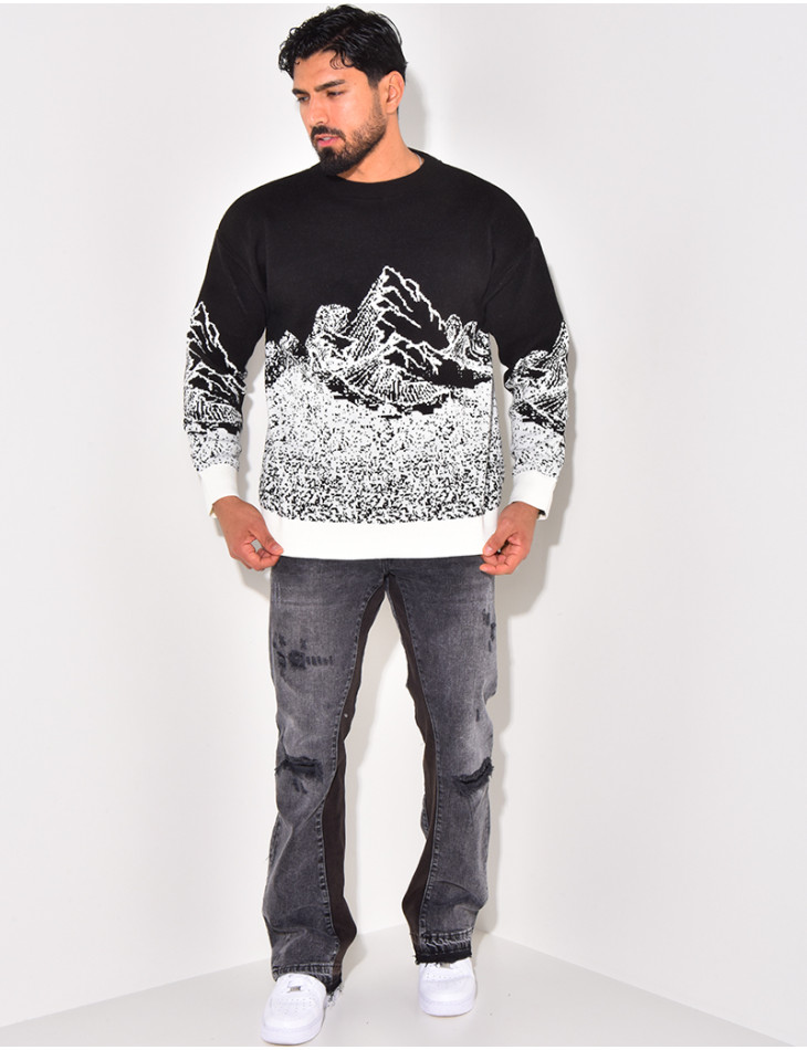 Pull en laine à motifs