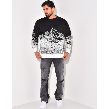 Pull en laine à motifs