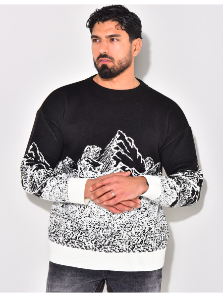 Pull en laine à motifs