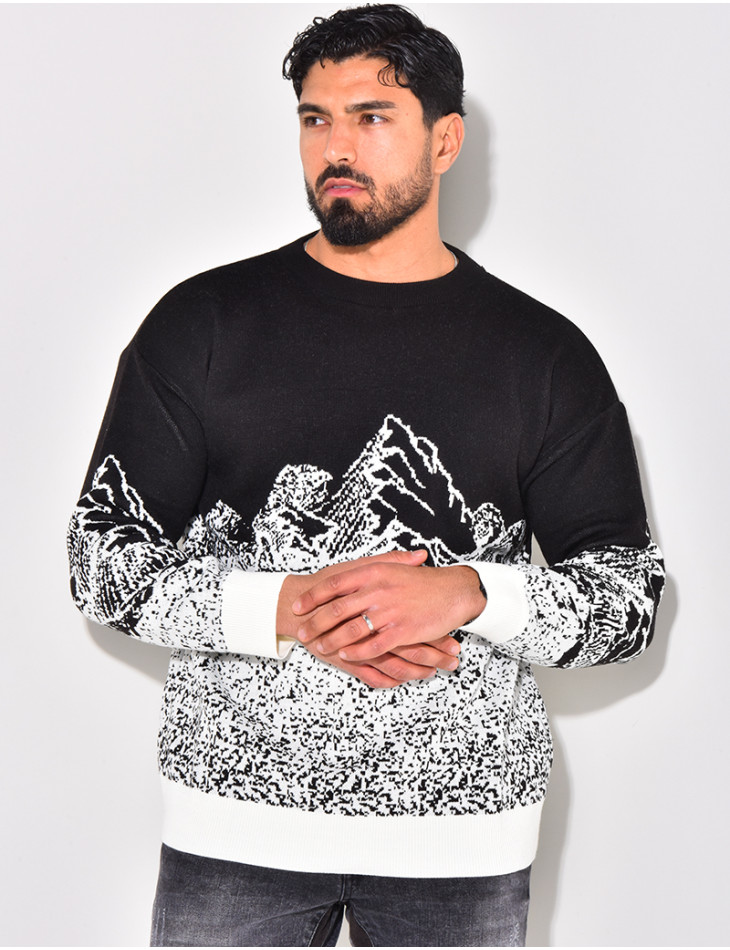 Pull en laine à motifs