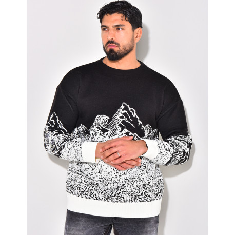 Pull en laine à motifs