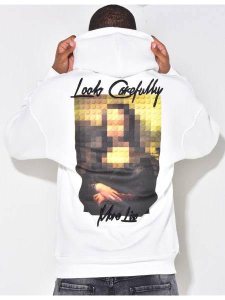 Sweat à capuche avec dessin dans le dos