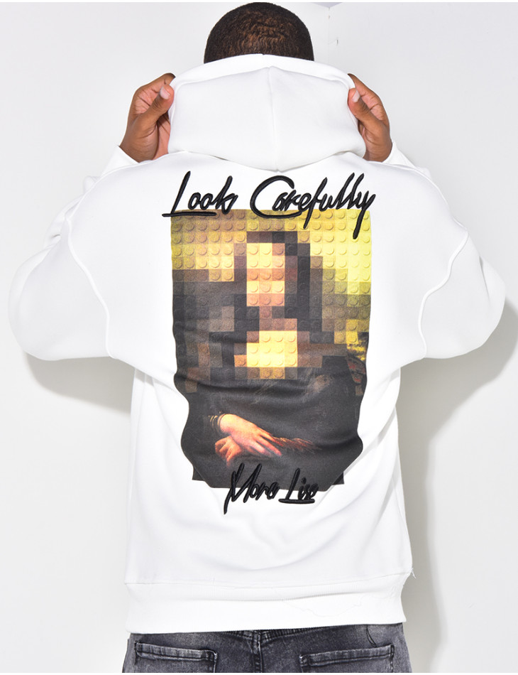 Sweat à capuche avec dessin dans le dos