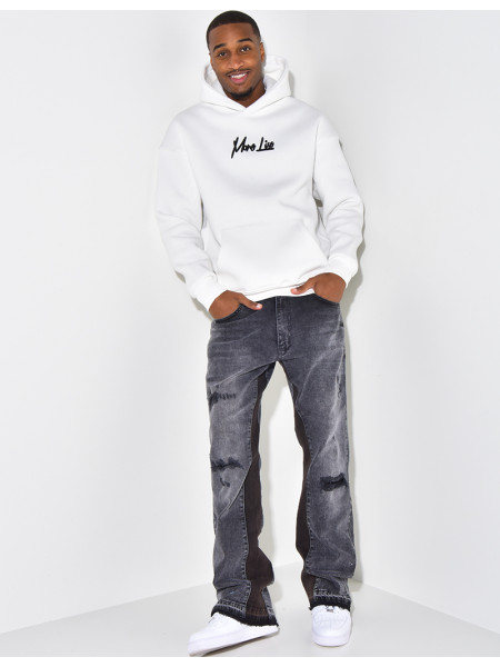 Sweat à capuche avec dessin dans le dos