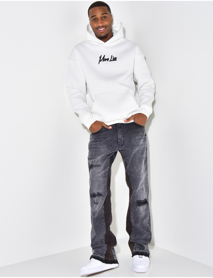 Sweat à capuche avec dessin dans le dos