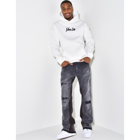 Sweat à capuche avec dessin dans le dos