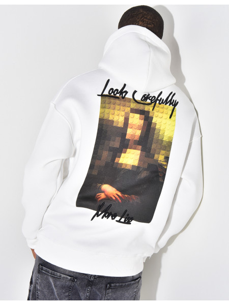 Sweat à capuche avec dessin dans le dos
