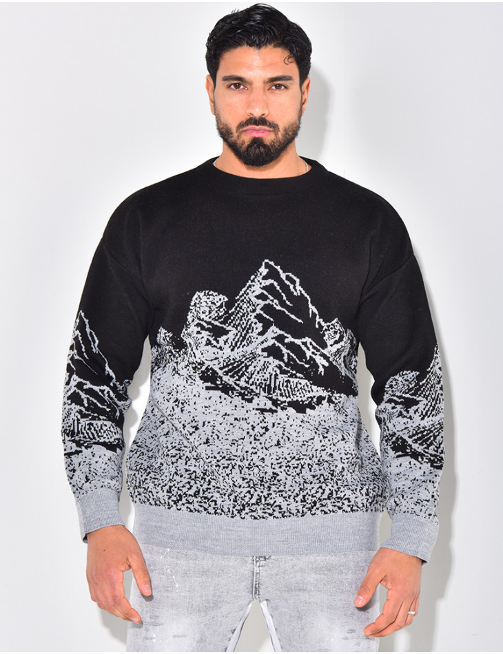 Pull en laine à motifs