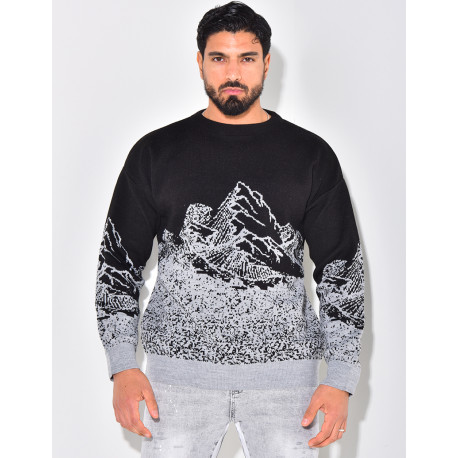 Pull en laine à motifs