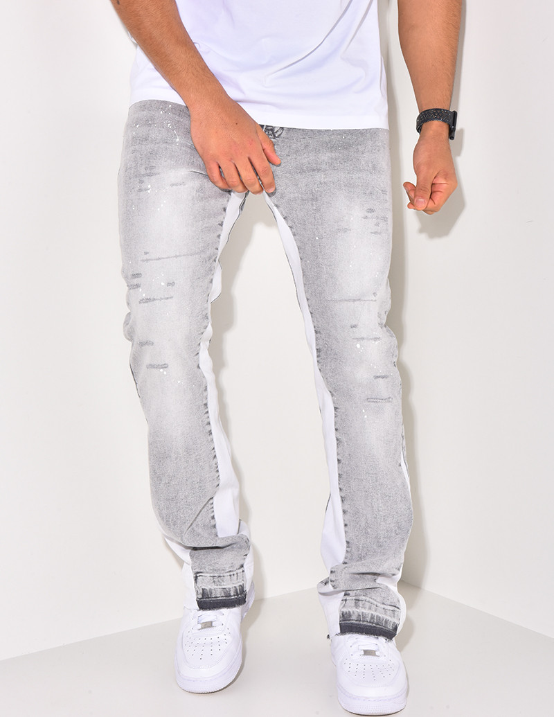 Jeans destroy et peinture