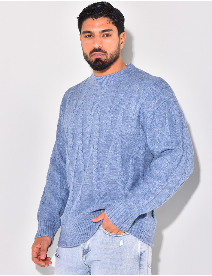 Pull en laine torsadé