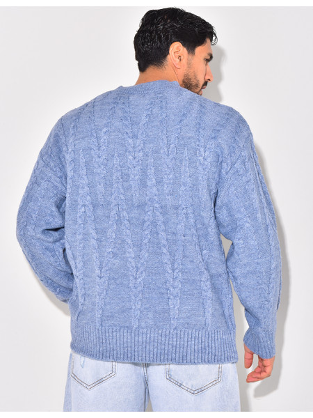 Pull en laine torsadé