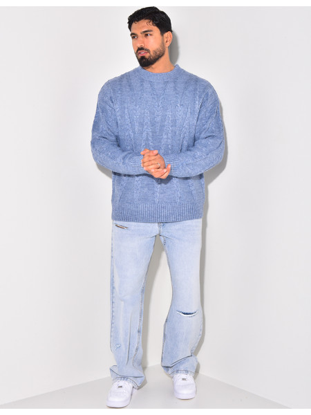 Pull en laine torsadé