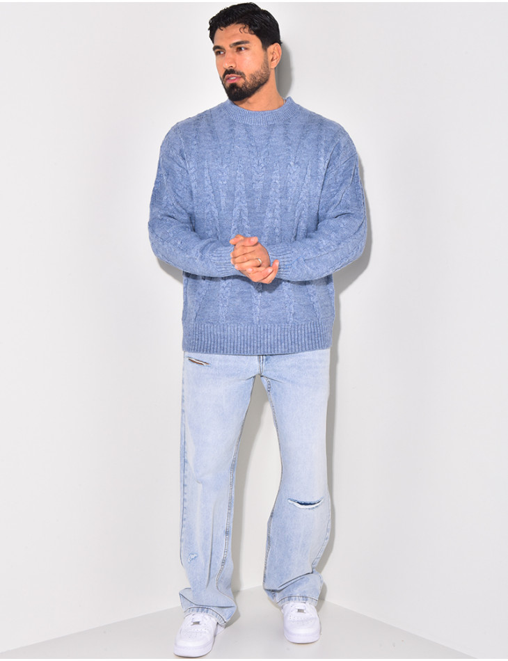 Pull en laine torsadé