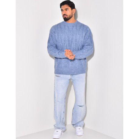 Pull en laine torsadé