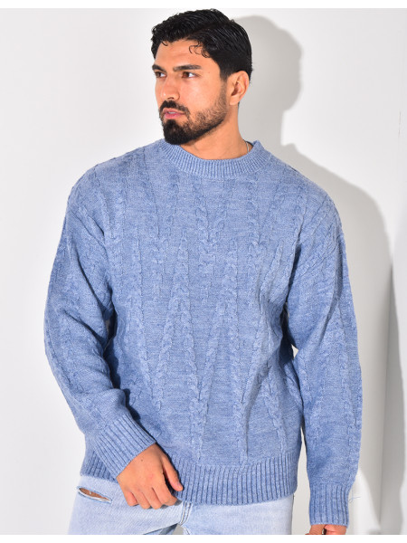 Pull en laine torsadé