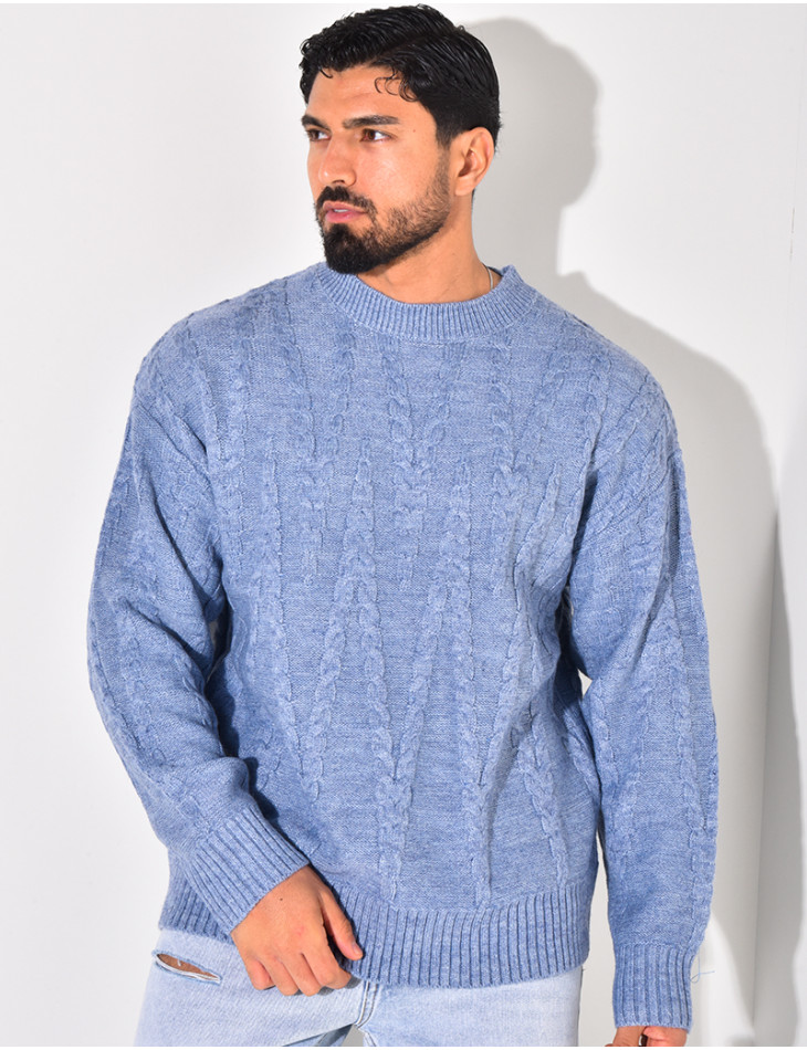 Pull en laine torsadé