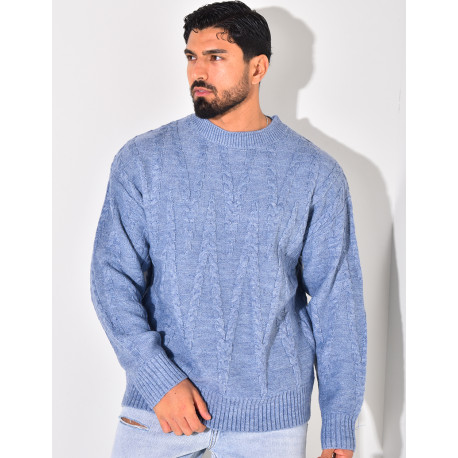 Pull en laine torsadé