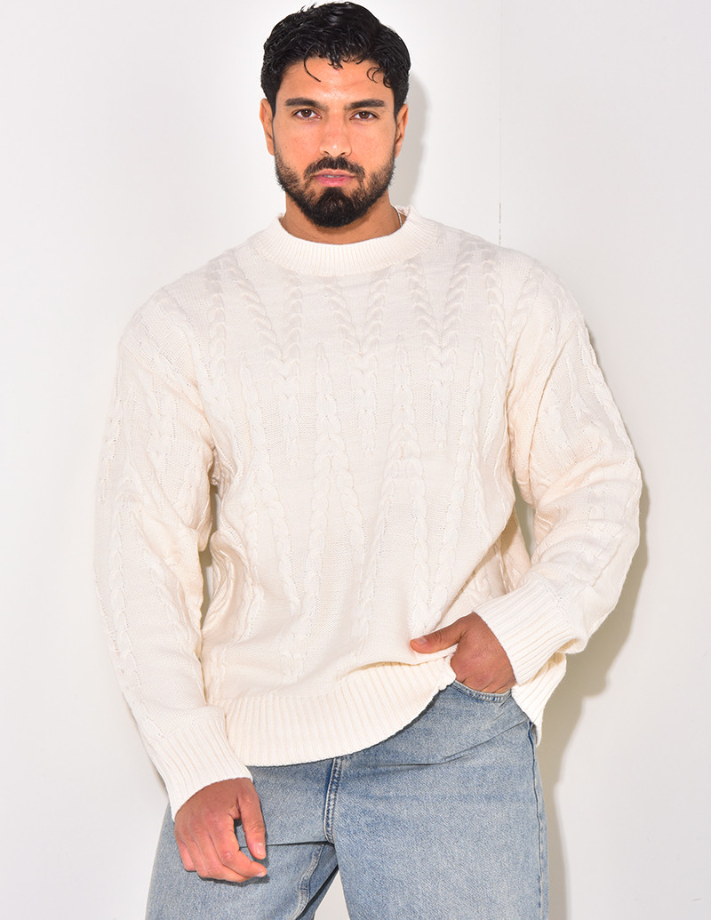 Pull en laine torsadé
