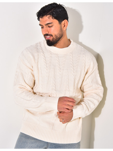 Pull en laine torsadé