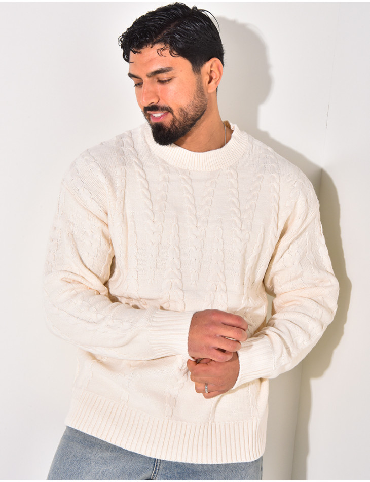 Pull en laine torsadé
