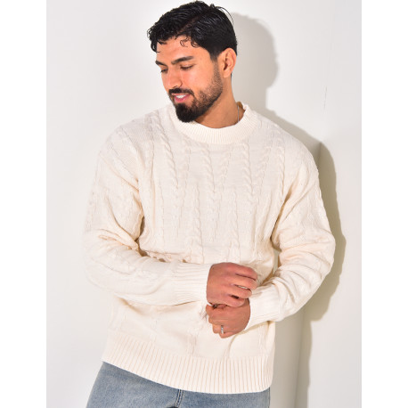 Pull en laine torsadé