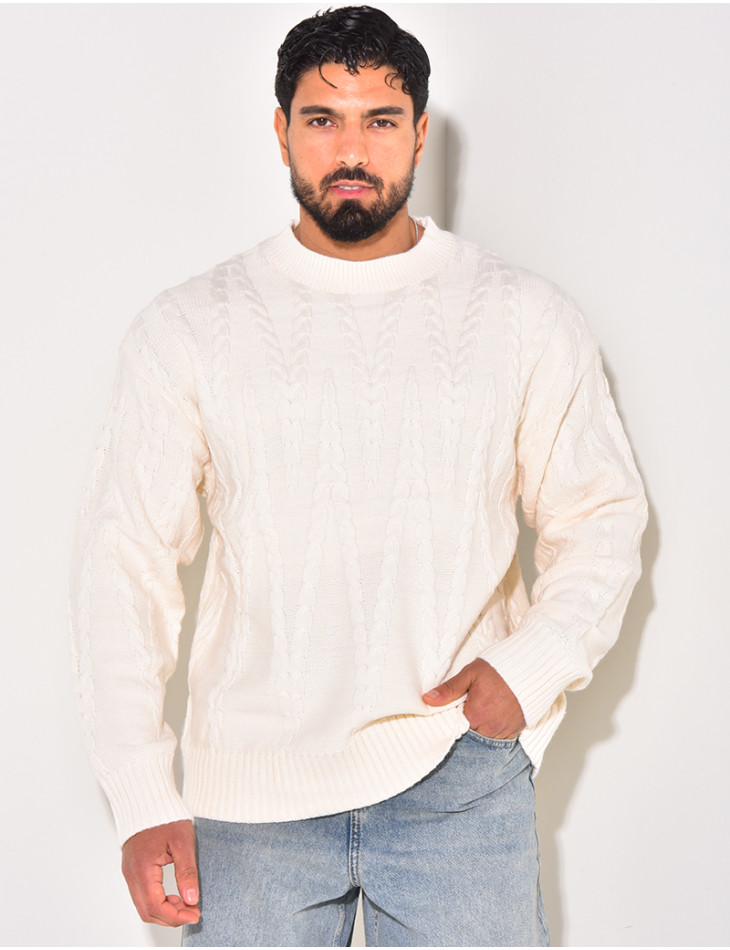 Pull en laine torsadé