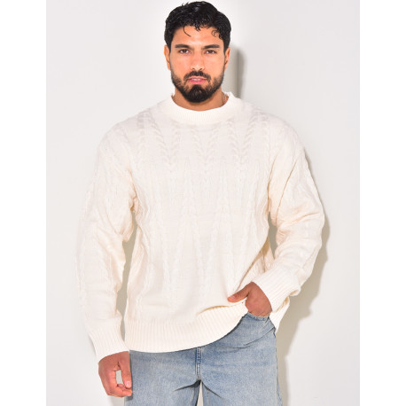 Pull en laine torsadé