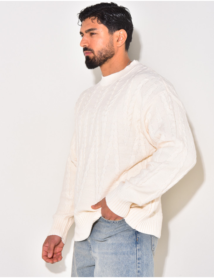 Pull en laine torsadé