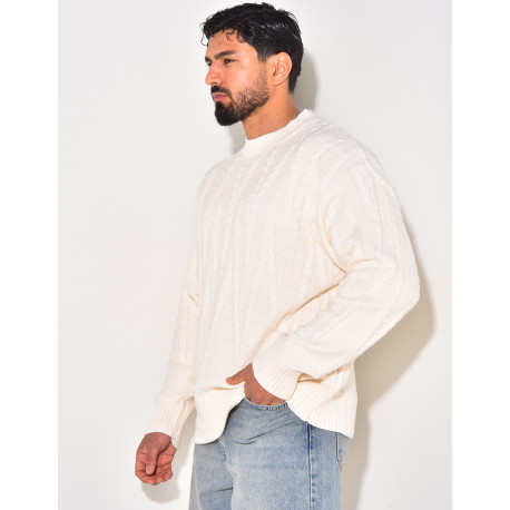 Pull en laine torsadé