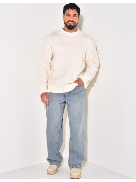 Pull en laine torsadé