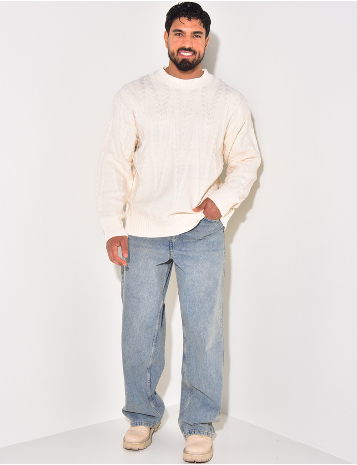 Pull en laine torsadé