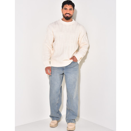 Pull en laine torsadé