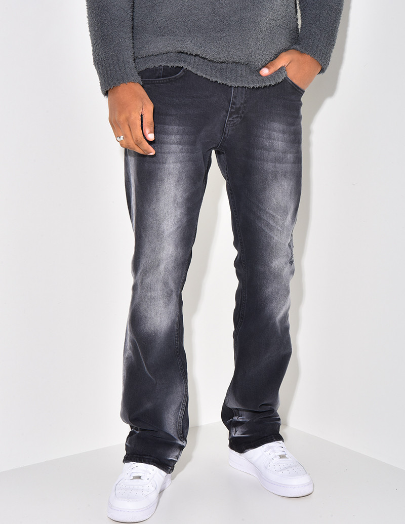 Jeans flare délavé