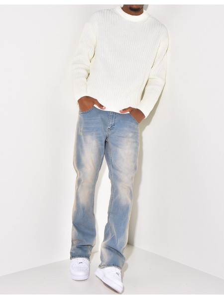 Jeans flare délavé