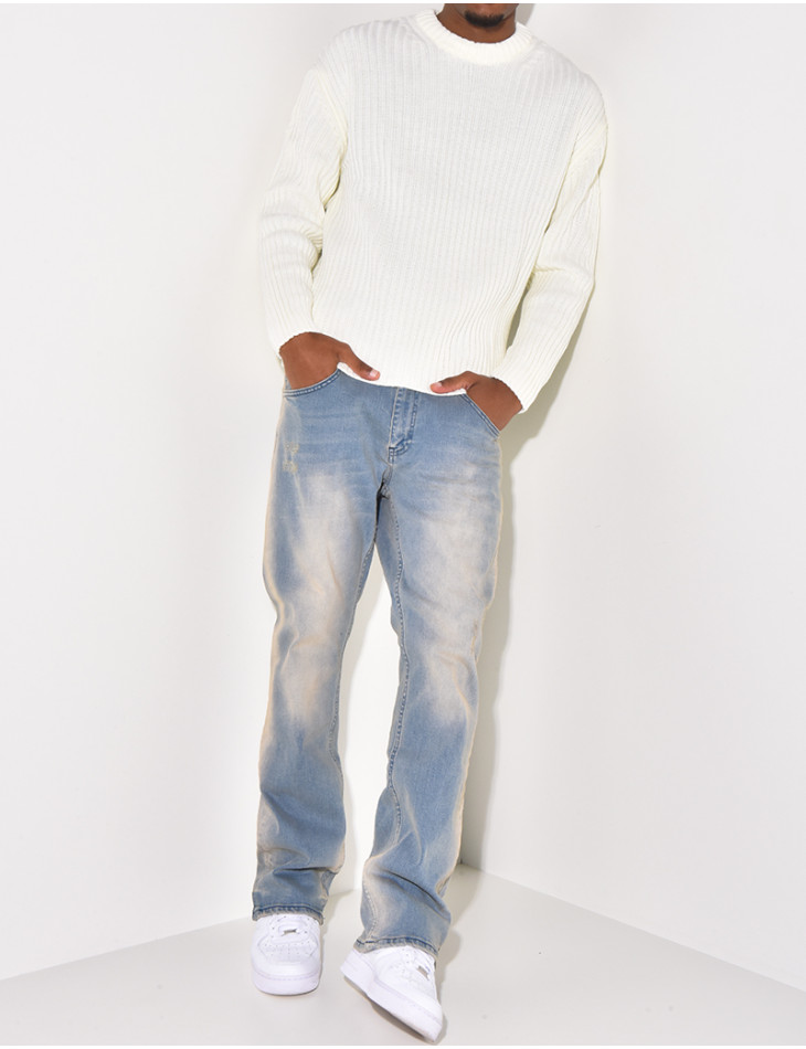 Jeans flare délavé