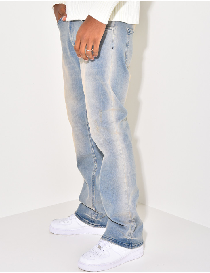 Jeans flare délavé