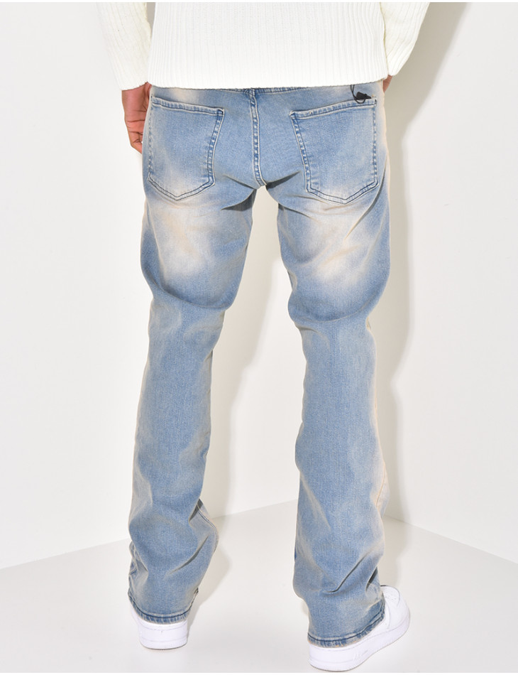 Jeans flare délavé