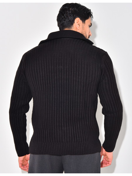 Pull en laine à col zip