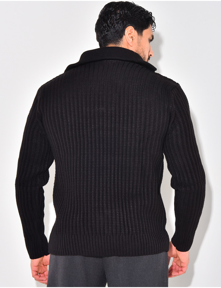 Pull en laine à col zip