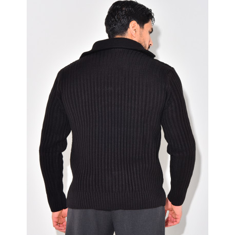 Pull en laine à col zip