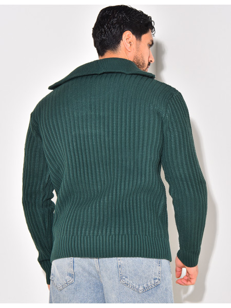 Pull en laine à col zip