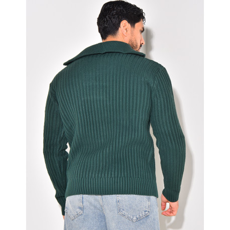 Pull en laine à col zip