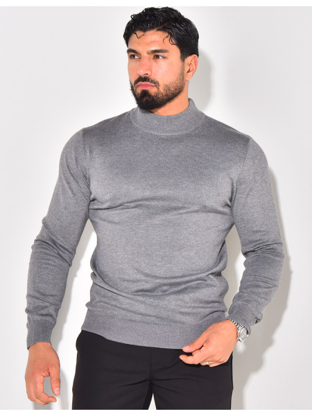 Pull fin à petit col