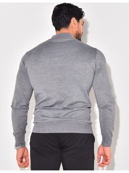 Pull fin à petit col