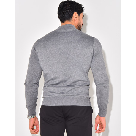Pull fin à petit col